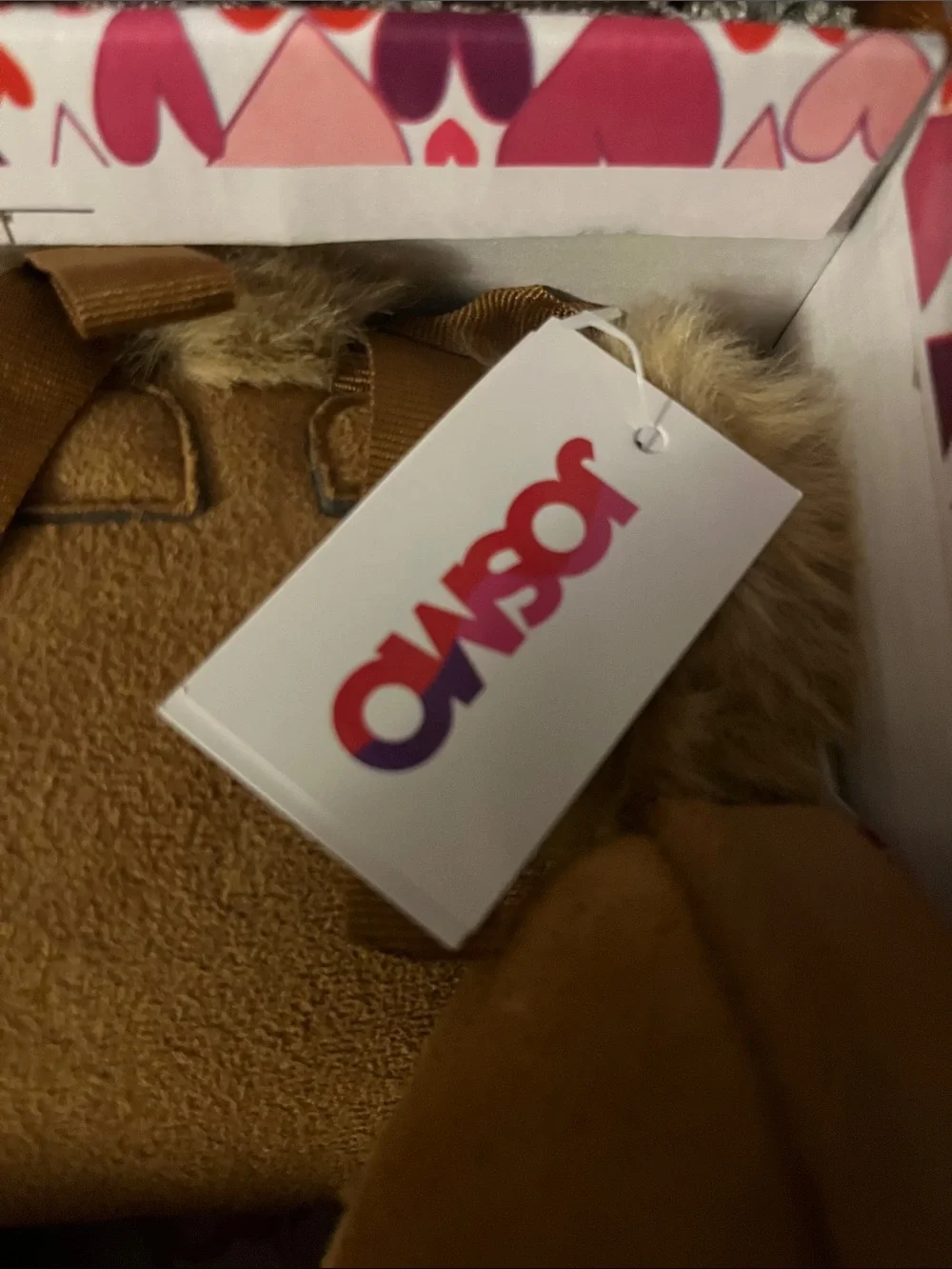 Josmo Wheat Brown Faux-Fur Cuff Girls' Booties